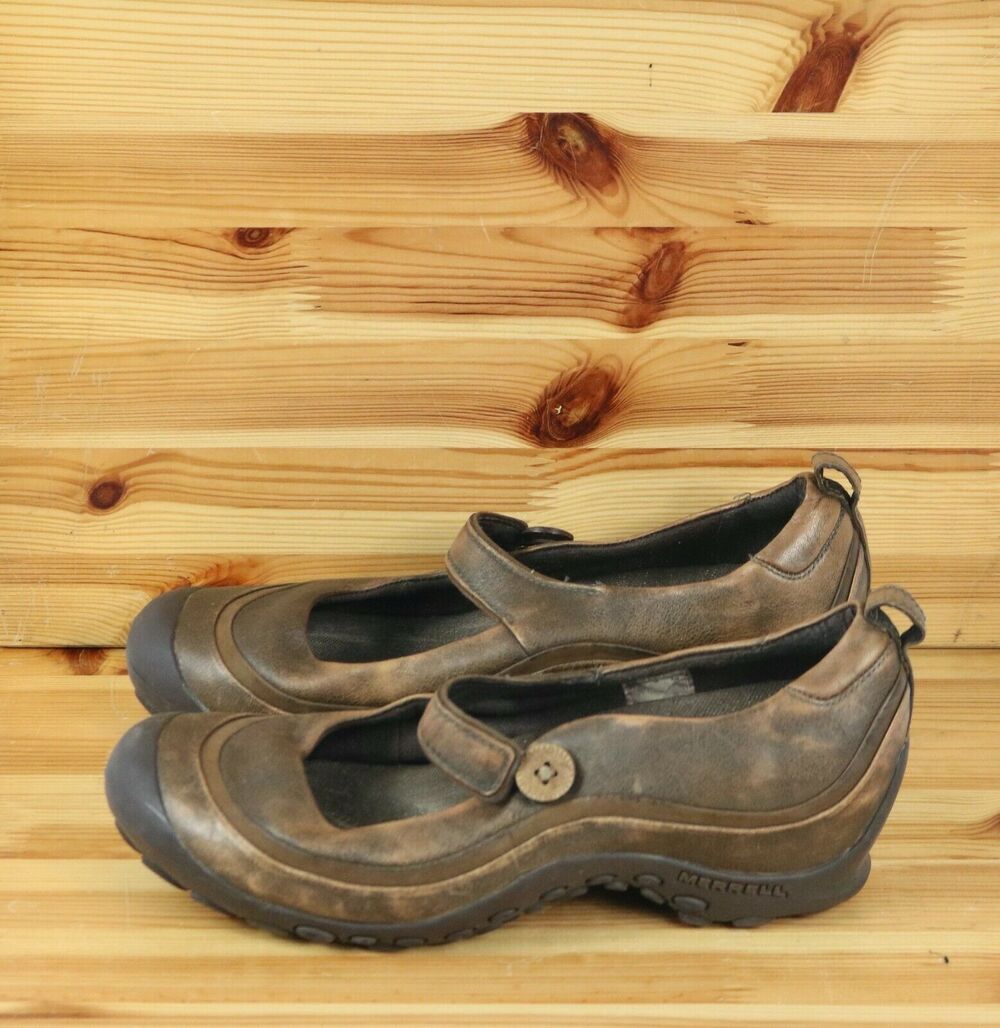 Merrell Mary Jane Flats 10 Brown Plaza Emme Shoes Hiking Walking